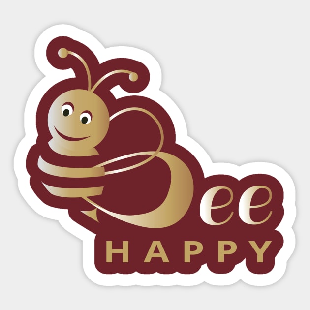 Bee Happy Sticker by dddesign